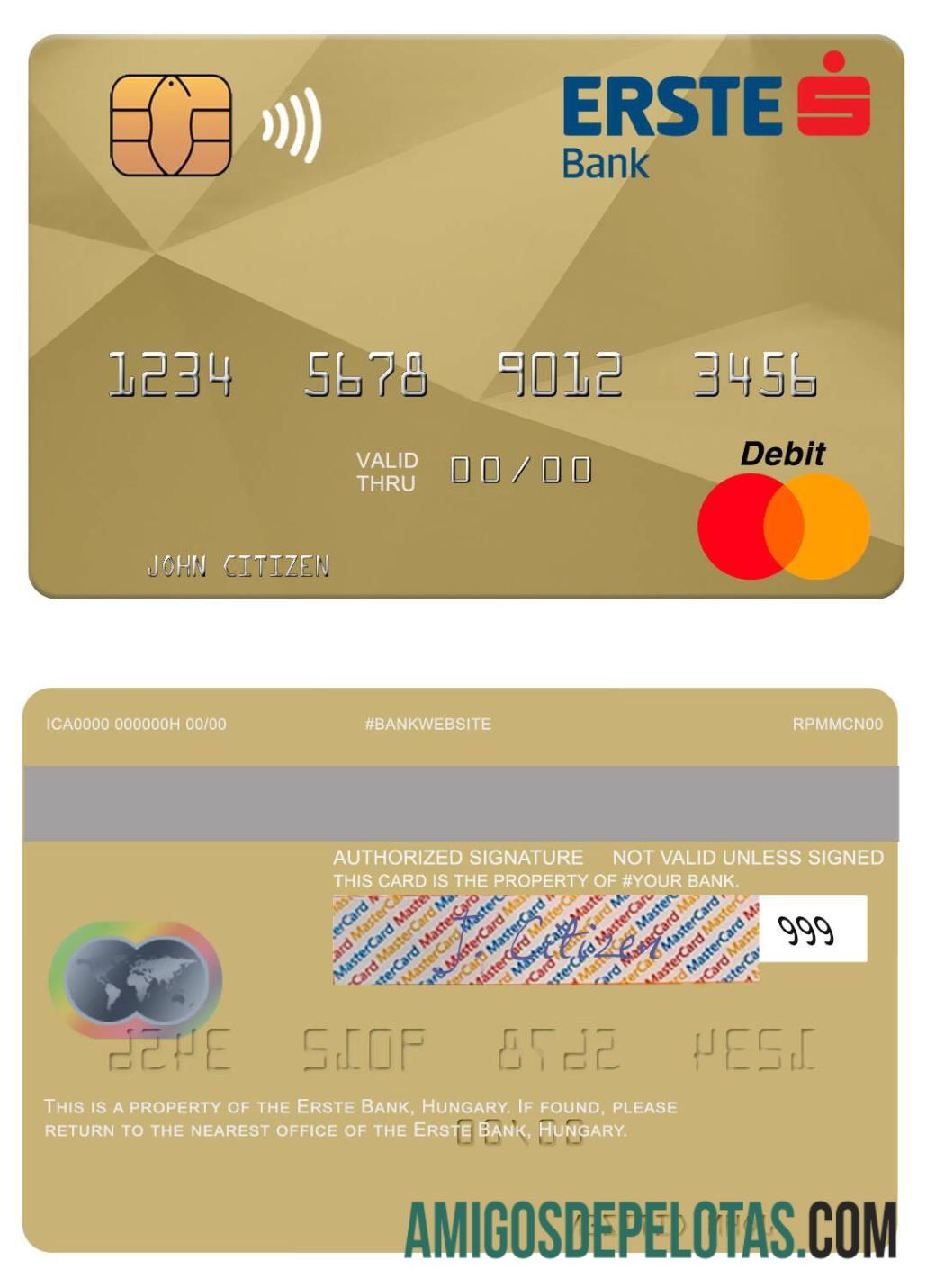 Hungria Erste Bank Mastercard baixar para verificação